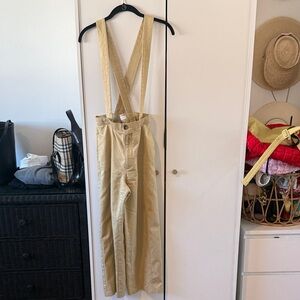 ZARA / Stylish Tan Removable Suspenders Trousers